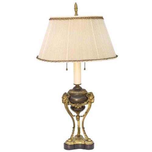 19c. Bronze Athenienne Lamp by French