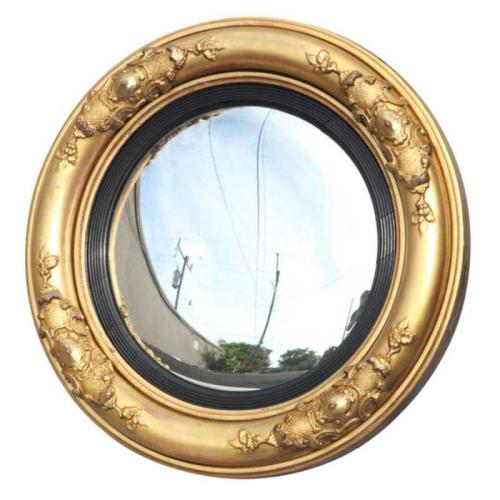19th Century Bulls Eye Convex Mirror by English