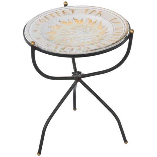 Iron Accent Table with Terracotta Charger Top by Continental