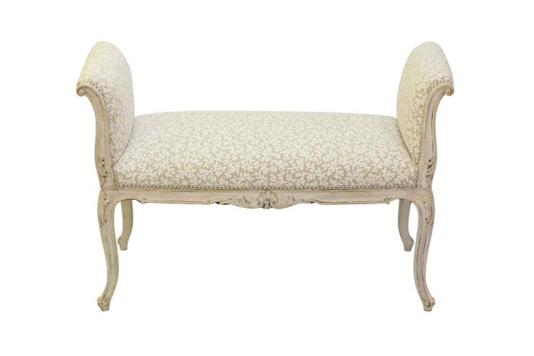 Louis XVI Style Painted Window Seat Bench by 