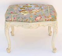 19th Century Painted Louis XV Stool by French