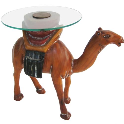 Hand-carved Camel Accent Table by Spanish