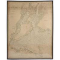Framed Vintage Map of New York Harbor by American