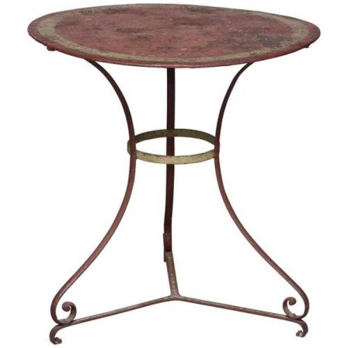 19th Century French Painted Tole Cafe Table by French