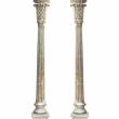 Pair of Silvergilt Column-Form Lamps