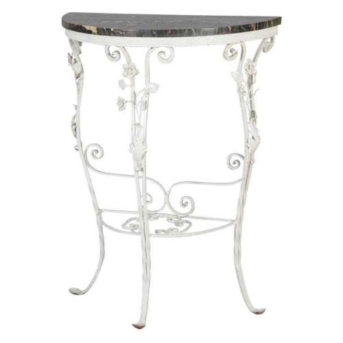 Iron Demilune Console Table by Italian