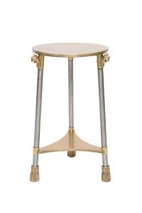 Vintage Neoclassical Occasional Table of Brass and Polished Steel by 