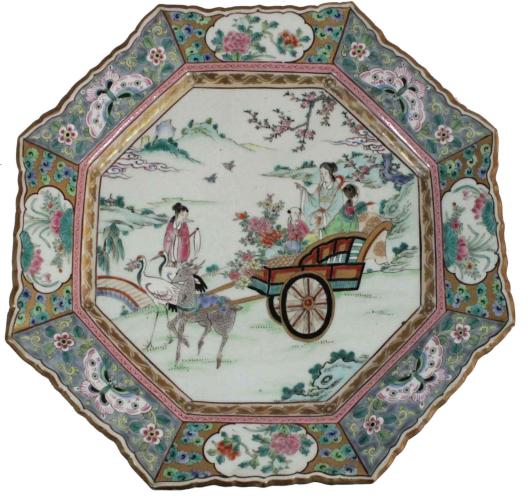 Rose Medallian Platter by Chinese