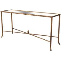 Faux Bois Console, of Bronze, with Mirrored Top by 