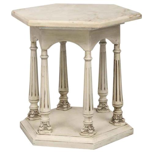 Octagonal Neoclassical Style Painted Accent Table by Italian