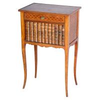 Inlaid False-front Book Cabinet/End Table by French