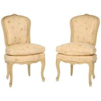 Pair of French Louis XV Poudresse Chairs by French