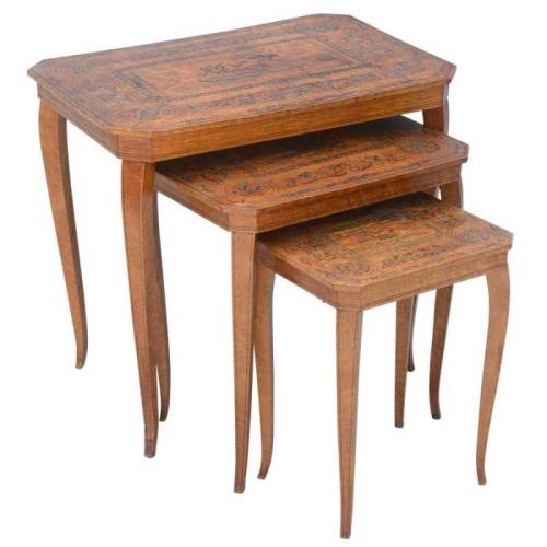 Set of Three Neoclassical Nesting Tables by Italian