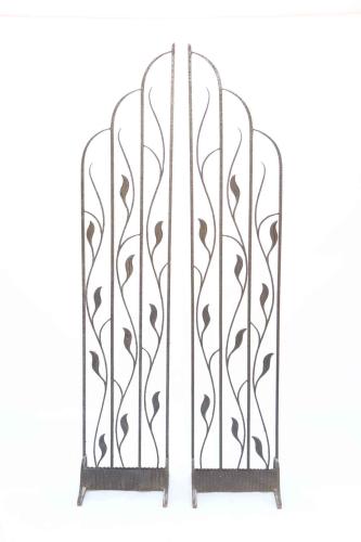 Pair of Art Deco Wrought Iron Room Dividers by French