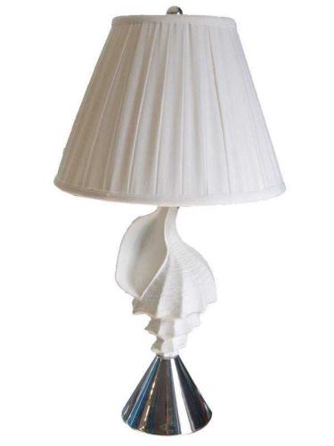 Conch Shell Lamp on Chrome Base by 