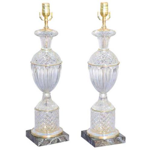 Pair of Warren Kessler Baccarat Style Lamps by American