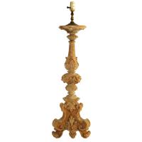 18th Century Carved Wood Lamped Pricket Stick by Italian