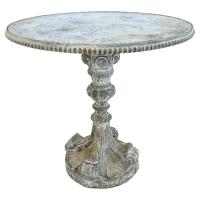 Italian Painted Occasional Table with Round Antiqued Mirror Top by Italian