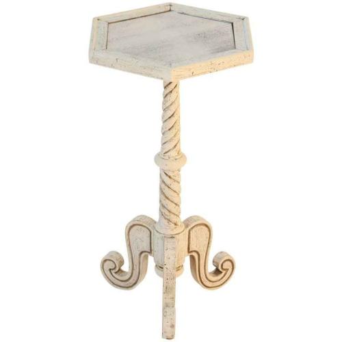 Painted Accent Table with Antiqued, Mirrored Top by 