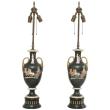 Pair of Staffordshire Classical Urn-form Lamps