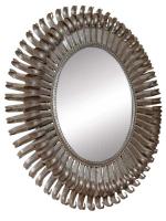 Silvergilt Metal Sunburst "Eyelash" Mirror by Spanish