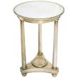 Round Table, in Empire Taste, of Silver Giltwood, Having Distressed Mirrored Top